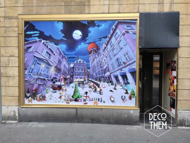 Noël Neuchâtel Ville Rue de l'hôpital Fresque Mandril