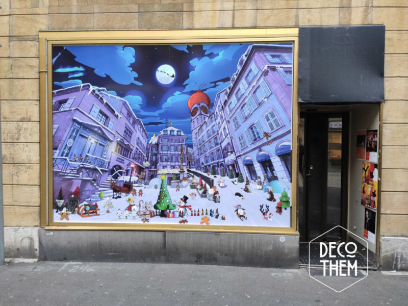 Noël Neuchâtel Ville Rue de l'hôpital Fresque Mandril Noël Neuchâtel Ville Rue de l'hôpital Fresque Mandril